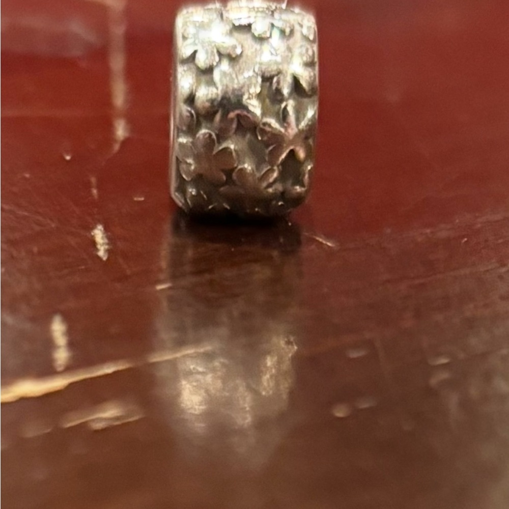 Floral Silver Charm Bead